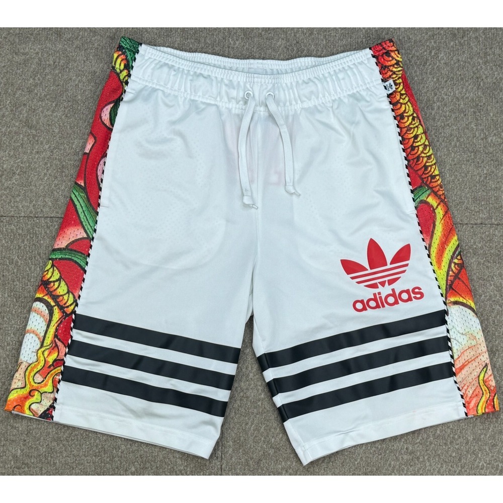 Adidas Rita‎ Ora 3 Stripes Embroidered Asian Dragon Shorts Size Medium
